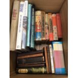 Box of antique and later books including Shakespeare, Thomas Hardy, The Life of Ian Fleming by John