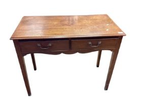 19th century mahogany side table with two drawers, on square taper legs