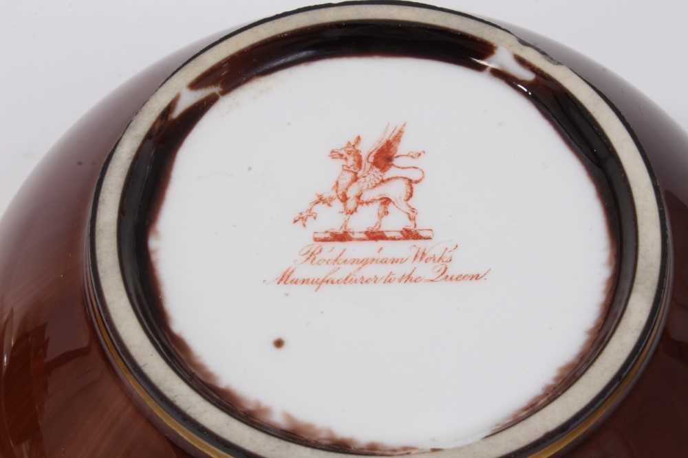 A Rockingham tortoiseshell glazed teacup, saucer and a bowl, circa 1840 - Image 3 of 5