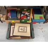 Group of sundry items to include books, mixed pictures and stationary.