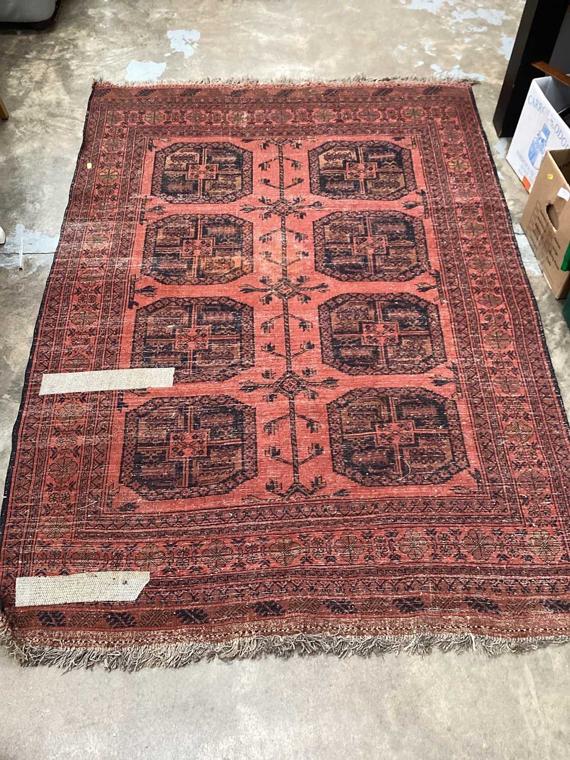 Eastern rug with eight medallions on red ground, 190cm x 135cm - Image 4 of 4