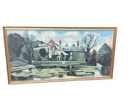 Cliff Rowe oil on board entitled The Old House in gilt frame