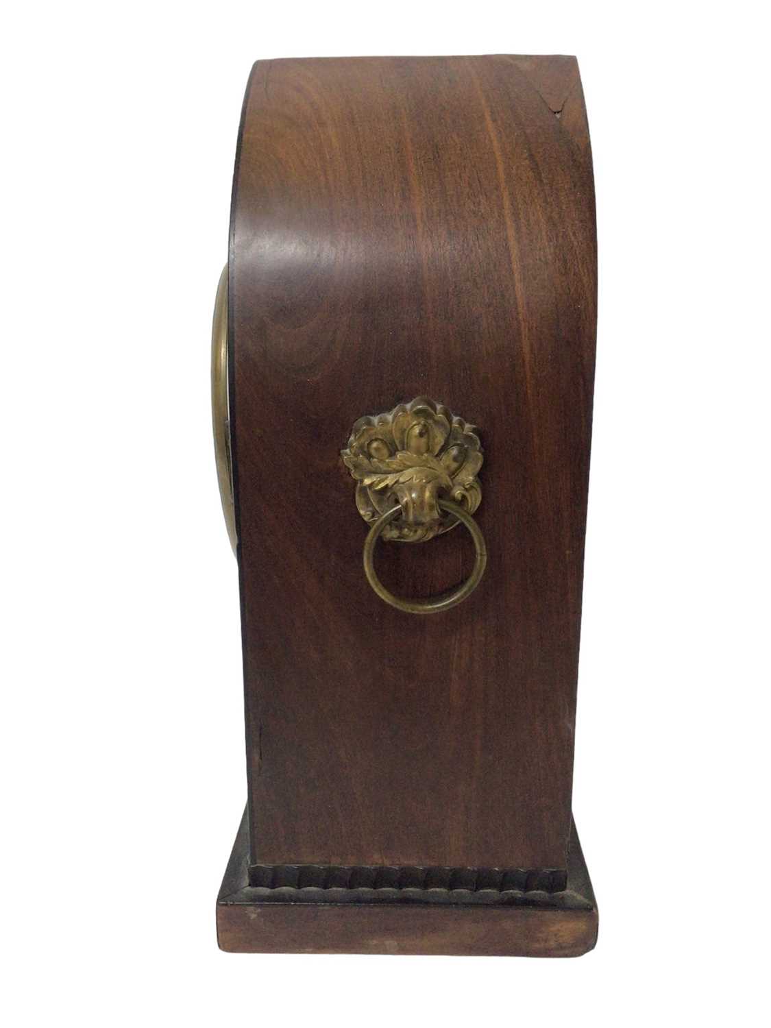 19th century mahogany and brass inlaid lancet shaped bracket clock - Image 2 of 6