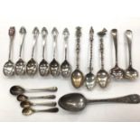 Group of various silver spoons