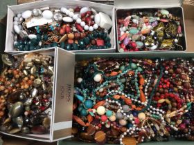 Quantity of costume jewellery, mostly bead necklaces