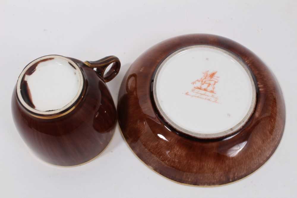 A Rockingham tortoiseshell glazed teacup, saucer and a bowl, circa 1840 - Image 5 of 5