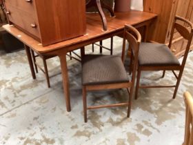 1960s teak extending dining table and set of four chairs