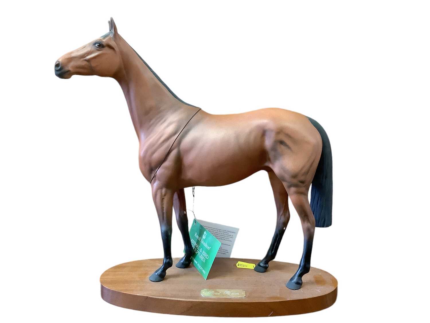 Royal Doulton model of Red Rum on plinth base, 32cm high