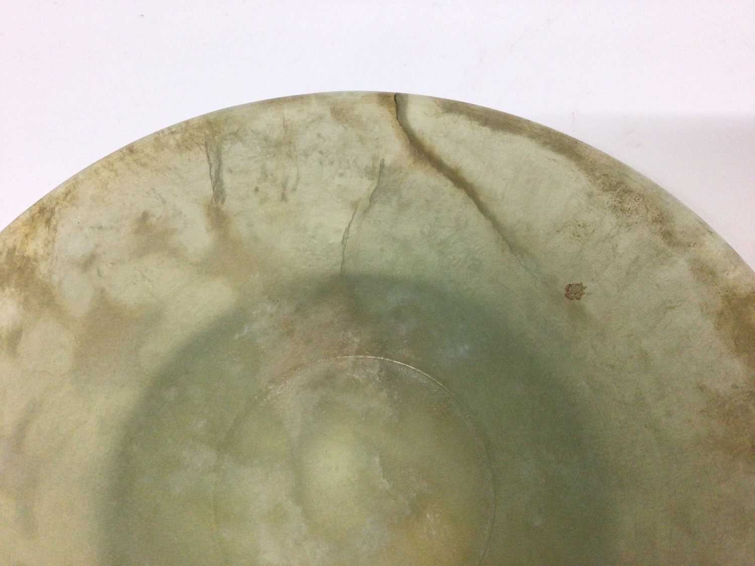 Chinese jade or green hand stone dish - Image 2 of 5