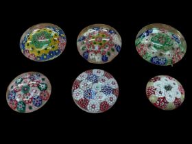 Six Chinese miniature Clichey design 1930s paperweights