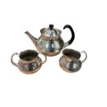 Eric Clements for Mappin & Webb, silver plated three piece teaset