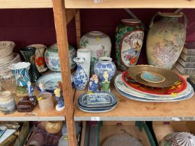 Group of ceramics to include 18th century Chinese porcelain bowl, Poole Pottery Delphis Charger and