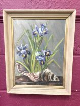 Oil on board- Lebanon Iris, signed G. Banks