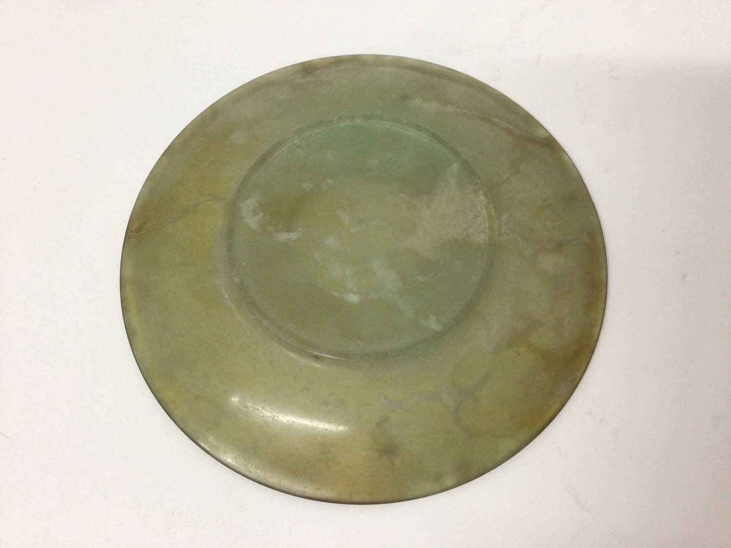 Chinese jade or green hand stone dish - Image 5 of 5
