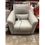 Contemporary electric reclining leather armchair