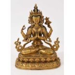 Tibetan gilt bronze buddha