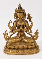 Tibetan gilt bronze buddha