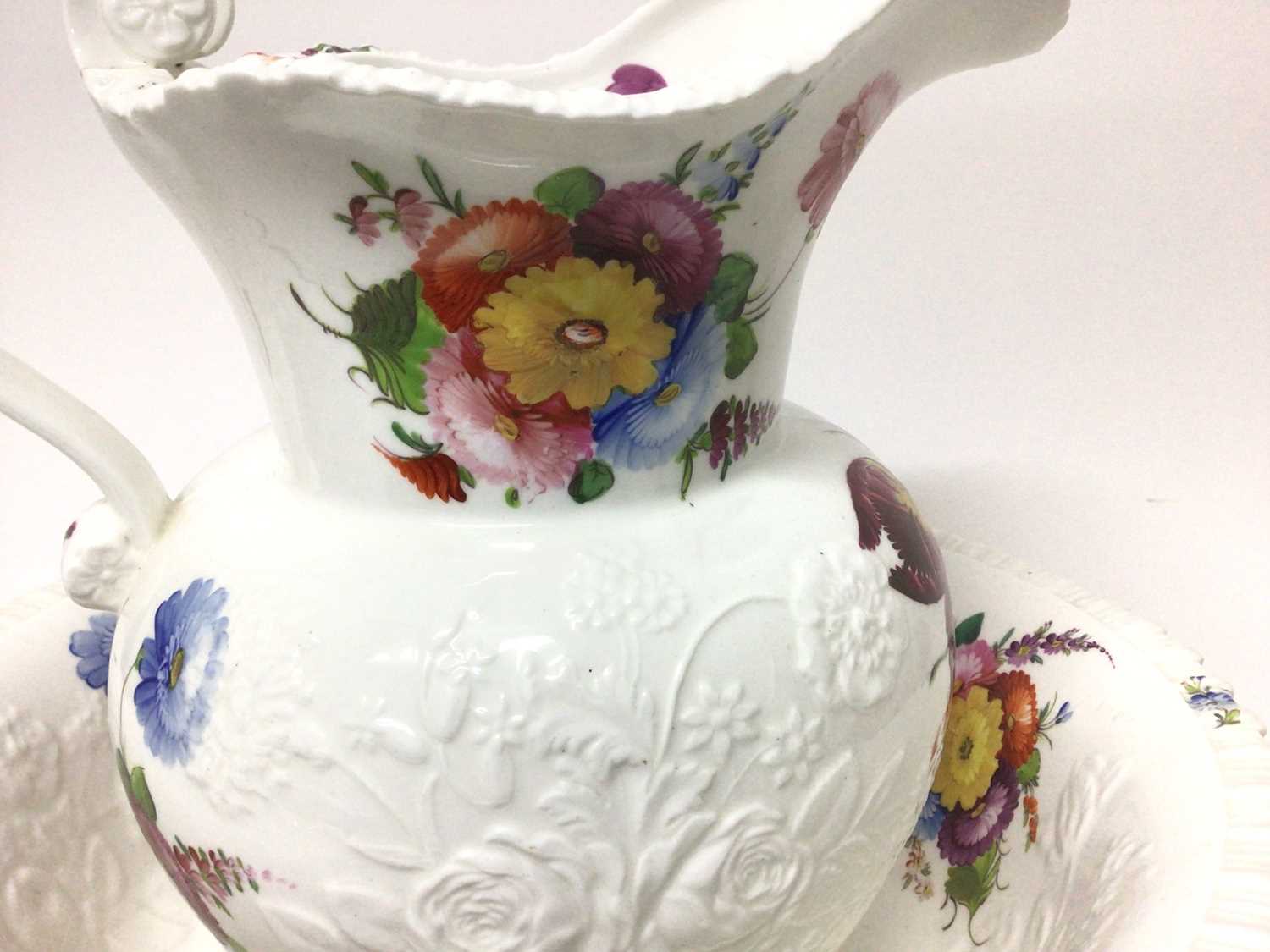 Early 19th century Welsh porcelain jug and basin and other related pieces, Coalport or Swansea - Image 3 of 4