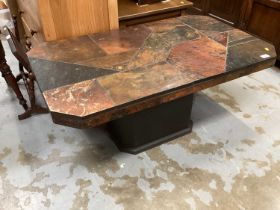 Contempory tile topped coffee table with octagonal top