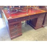 Victorian style mahogany twin pedestal desk