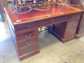 Victorian style mahogany twin pedestal desk