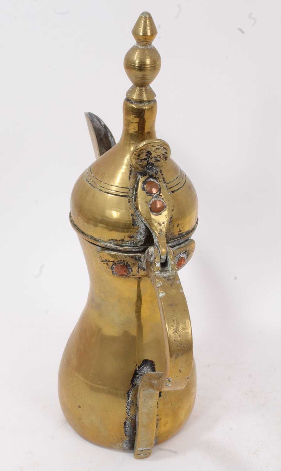 Eastern brass Dallah coffee pot with signature - Image 4 of 4