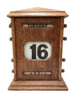 Early 20th century wooden perpetual desk calendar