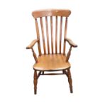 Victorian elm and beech kitchen elbow chair