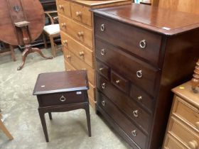 Stag mahogany chest of 7 drawers and matching bedside cabinet (2)