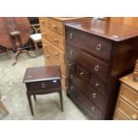 Stag mahogany chest of 7 drawers and matching bedside cabinet (2)