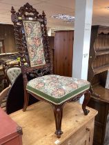 Victorian rosewood high back nursing chair