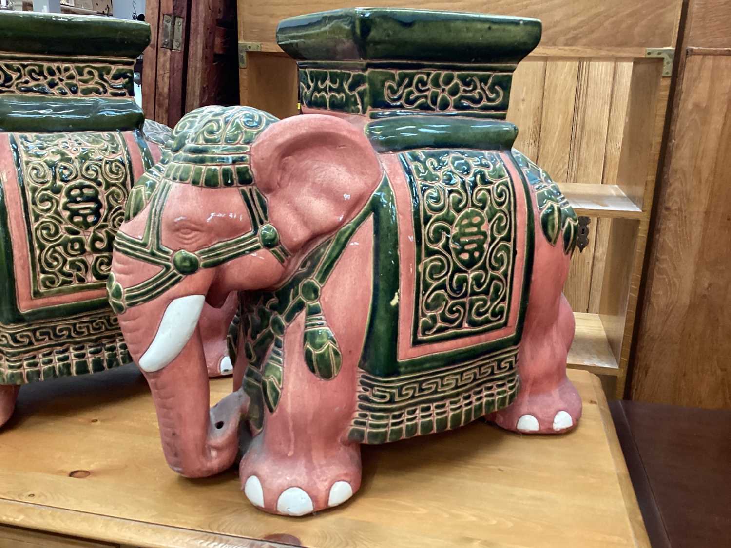 Pair of Chinese elephant form garden seats - Image 2 of 3