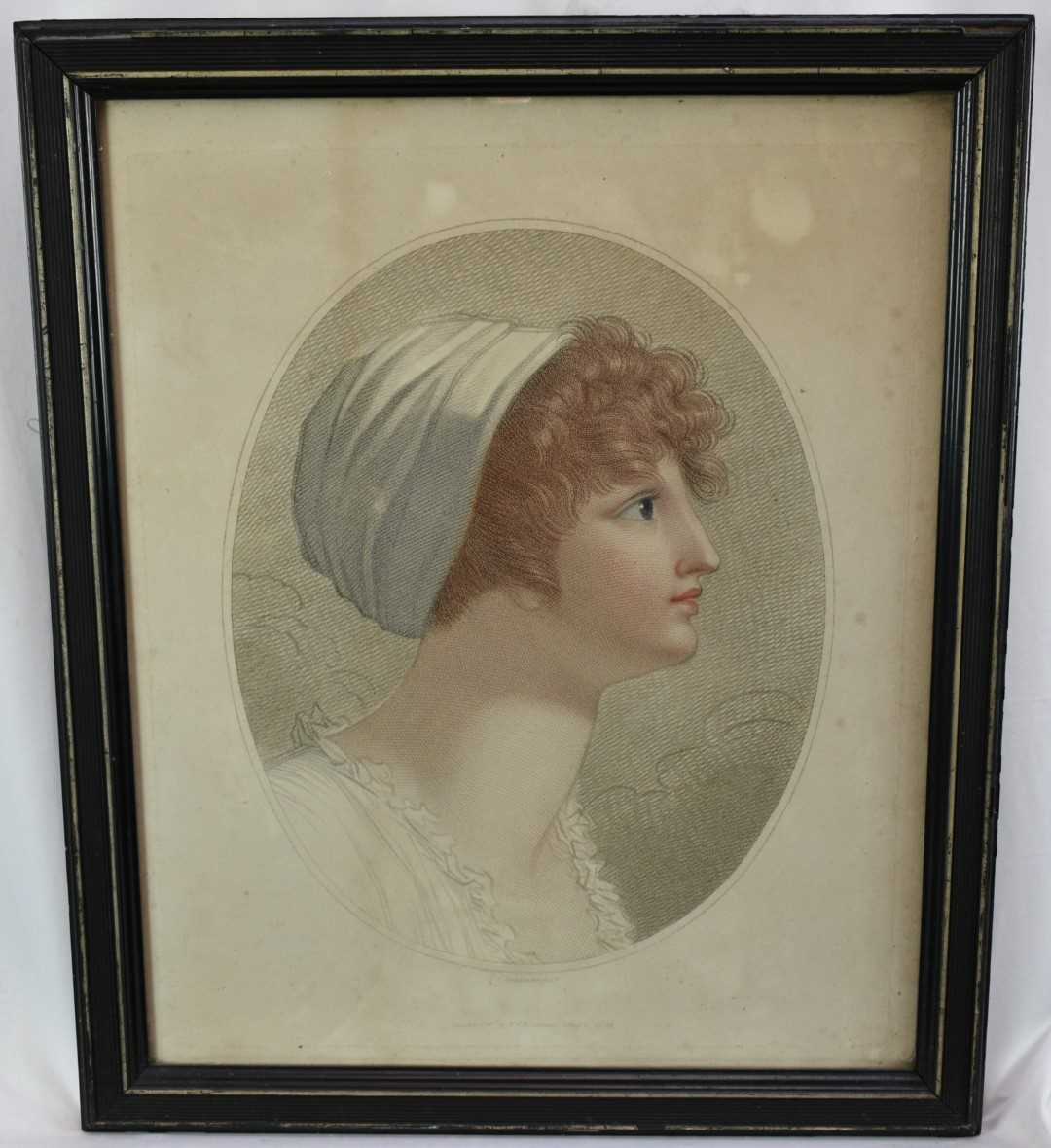 PUT UNDER HOSPICE Thomas Cheesman (1760-1834) stipple engraving printed in colours - Young Female He