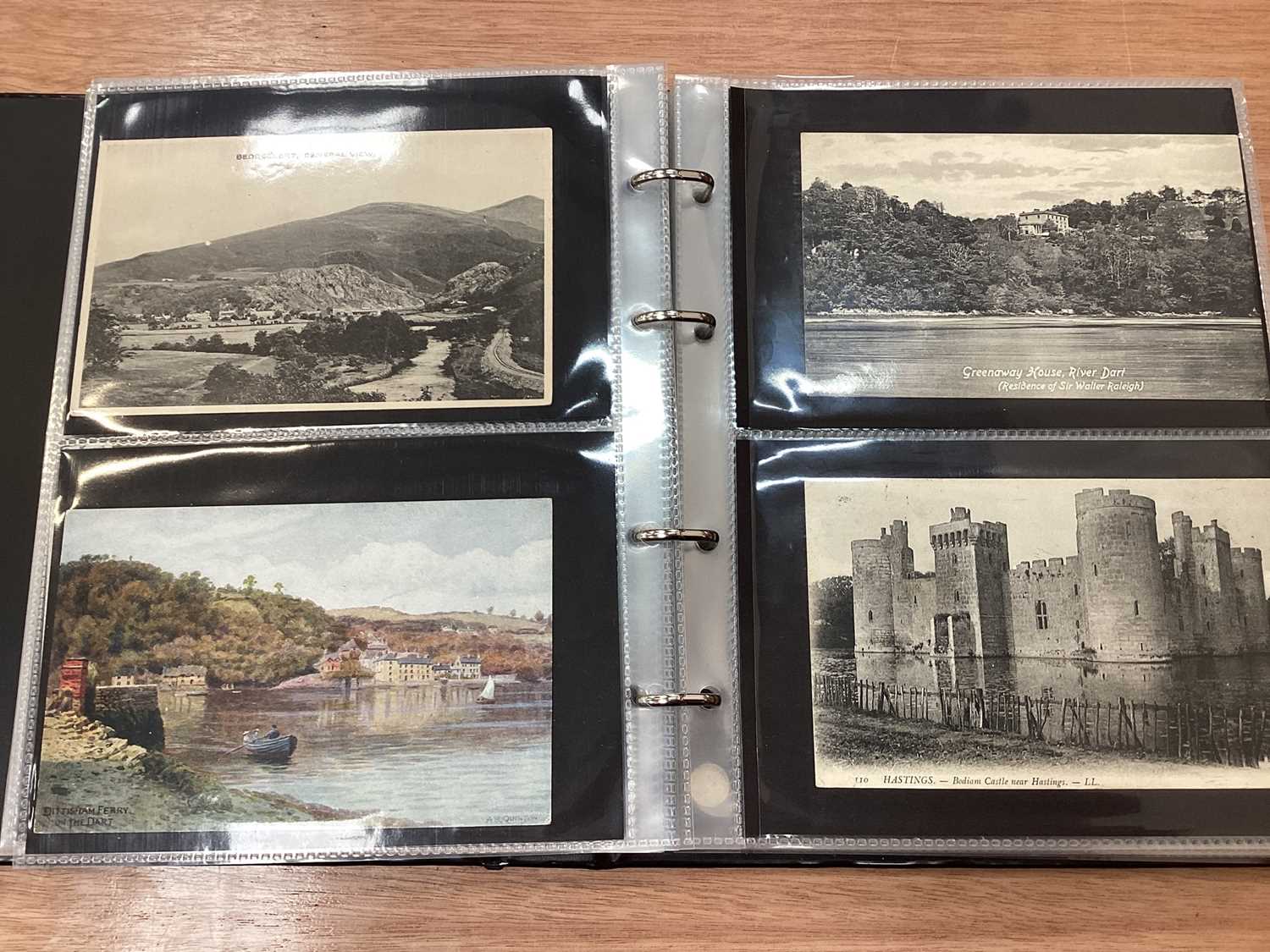 Postcards in three albums including ferris wheels, royalty, topography, Torquay, overseas etc. - Image 2 of 4