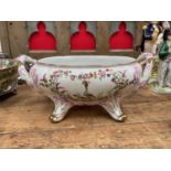 Continental porcelain oval two handled tureen