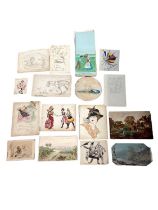 Interesting collection of sketchbook materials, ephemera and works on paper