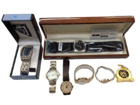 9ct gold cased Roamer wristwatch, vintage 9ct gold cased ladies wristwatch and other watches