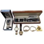 9ct gold cased Roamer wristwatch, vintage 9ct gold cased ladies wristwatch and other watches