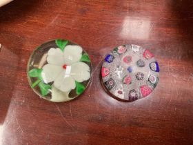 19th century French glass paperweight and one other (2)