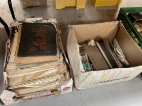 Two boxes of assorted ephemera to include photographs and maps.