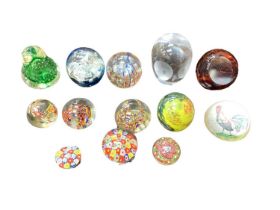 Group of various art glass paperweights