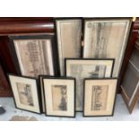 Group of antique engravings