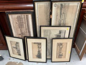 Group of antique engravings
