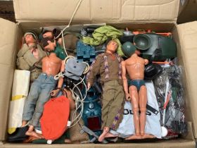 Collection of Action Man toys (some boxed) together with board games and other toys.