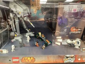 Lego Star Wars Shop Diorama with Ezras Speeder Bike No.75090 & AT-DP No.75083 (1)