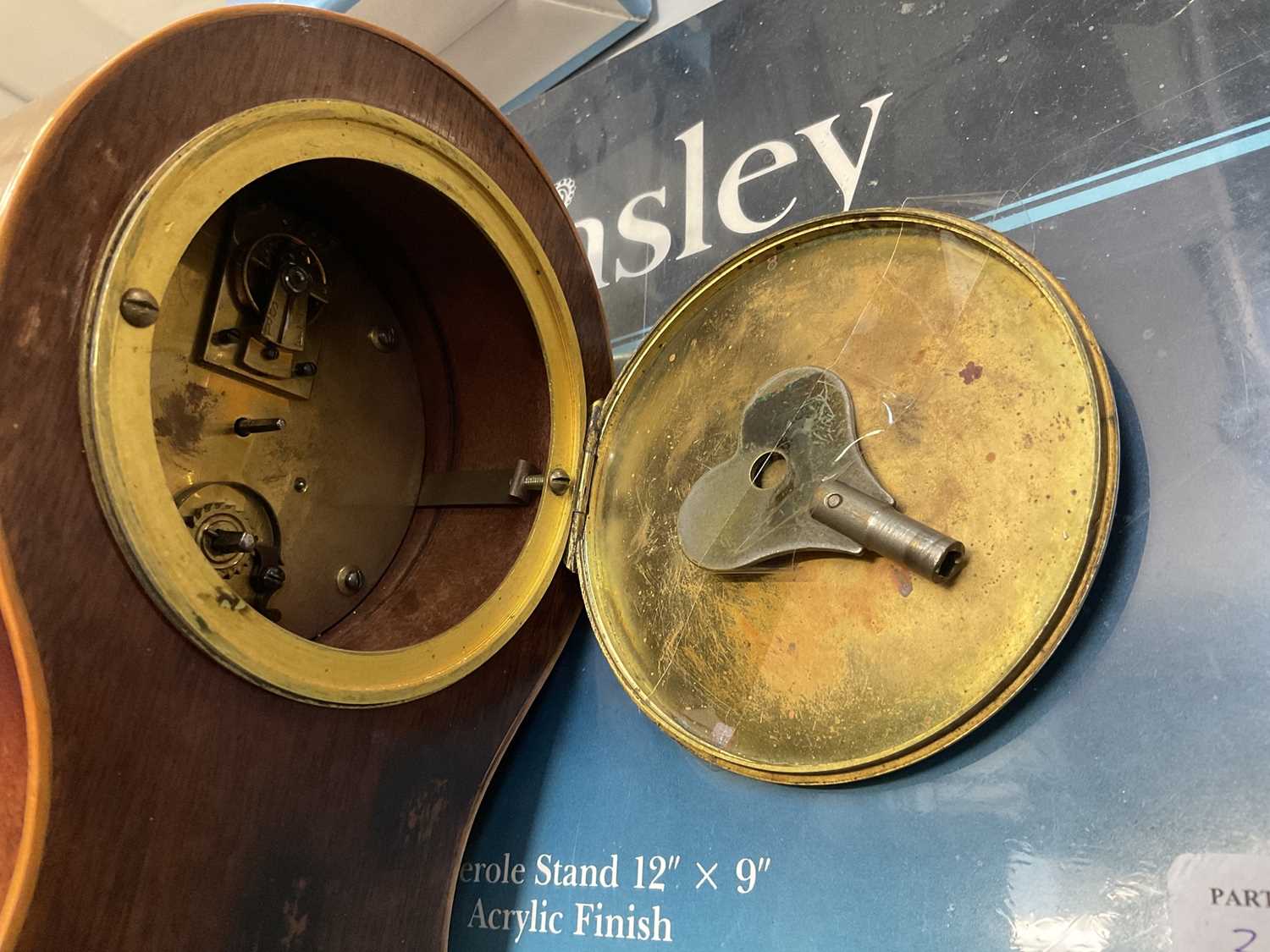 Early 20th century mahogany and inlaid balloon shaped clock - Image 5 of 5