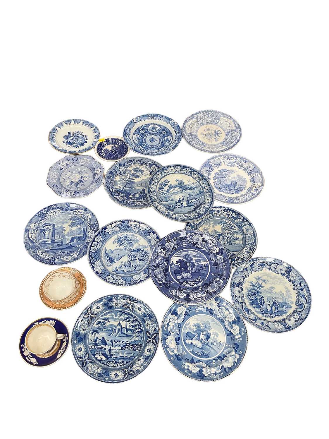 Group of 19th century blue and white transfer printed china