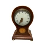 Early 20th century mahogany and inlaid balloon shaped clock