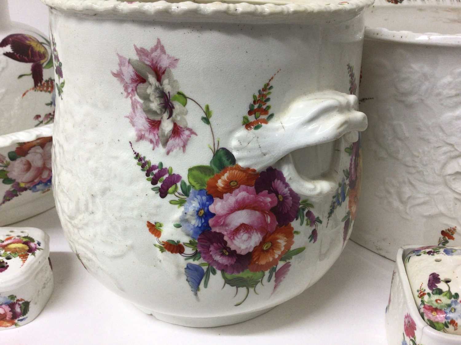 Early 19th century Welsh porcelain jug and basin and other related pieces, Coalport or Swansea - Image 2 of 4
