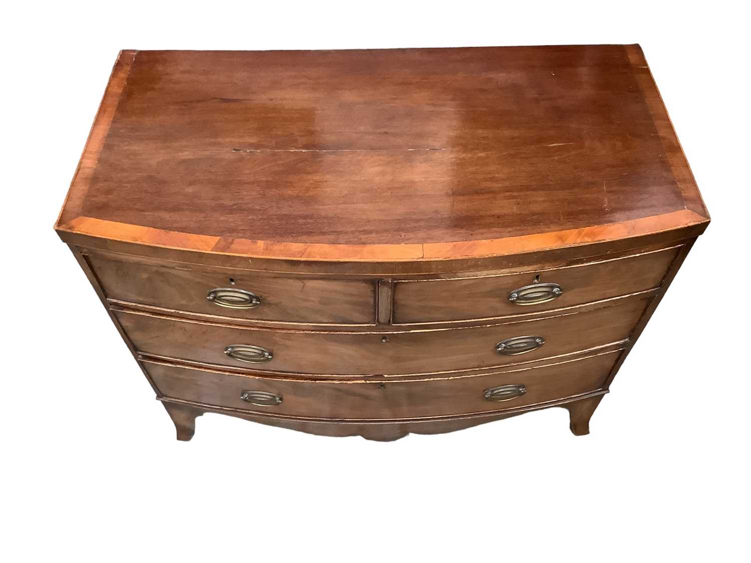 Regency mahogany bowfront chest of two short over two long drawers - Image 2 of 4